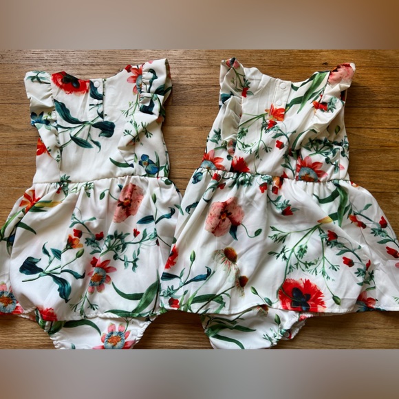 Floral Mommy & Me Dresses Chiffon Sleeveless Matching 3 Dresses - Picture 11 of 14